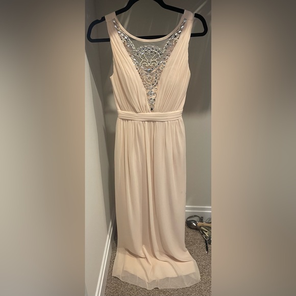 Cream formal wedding dress maxi chiffon - Picture 1 of 5